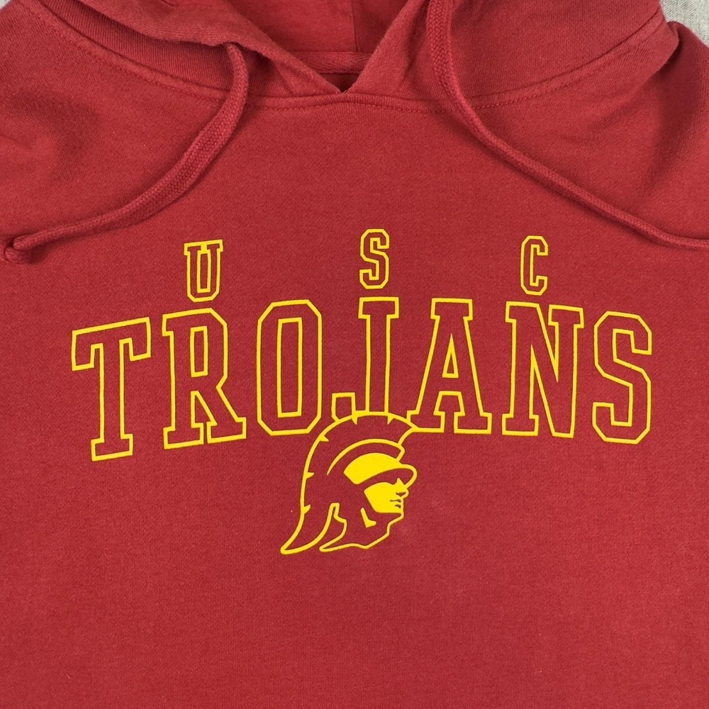 USC Trojans Hoodie Mens Red NCAA College Football Pullover Fleece Sweatshirt - Picture 2 of 9